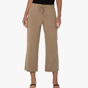 Liverpool Women's Pull on Tie Waist Wide Leg Ankle Pant 26"